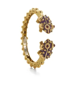 David Webb Bracelets*Baby Frog Bangle, Purple Enamel, Ruby