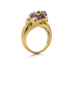 David Webb Rings*Baby Frog Ring, Purple Enamel