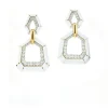 David Webb Earrings*Bamboo Earrings, White Enamel