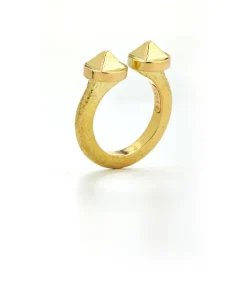 David Webb Rings*Bastille Ring, Hammered 18K Gold