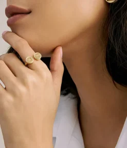 David Webb Rings*Bastille Ring, Hammered 18K Gold