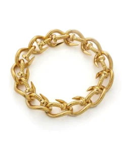 David Webb Bracelets*Bent Nail Link Bracelet, Hammered 18K Gold