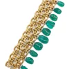 David Webb Bracelets*Brocade Bracelet, Hammered 18K Gold, Diamonds, Emerald
