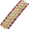 David Webb Bracelets*Brocade Bracelet, Turquoise, Coral, Amethyst