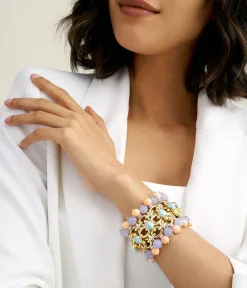 David Webb Bracelets*Brocade Bracelet, Turquoise, Coral, Chalcedony