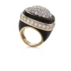 David Webb Rings*Cabana Ring, Black Enamel