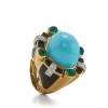 David Webb Rings*Caviar Turquoise Ring