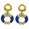 David Webb Earrings*Celtic Crescent Earrings, Lapis