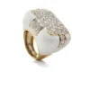 David Webb Rings*Checkmate Ring, White Enamel
