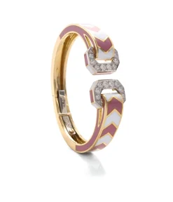 David Webb Bracelets*Chevron Double Buckle Bracelet, Pink