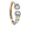 David Webb Bracelets*Chevron Double Buckle Bracelet, Light Blue