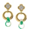 David Webb Earrings*Clover Hoop Drop Earrings