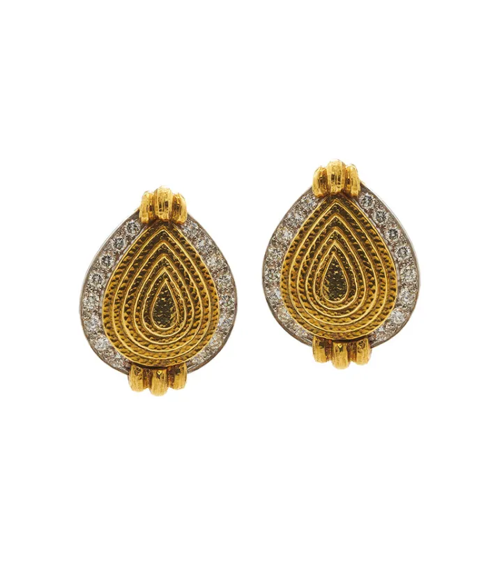 David Webb Earrings*Concentric Pear Earrings