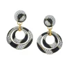 David Webb Earrings*Cosmos Diamond Earrings, Black Enamel