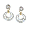 David Webb Earrings*Cosmos Diamond Earrings, White Enamel