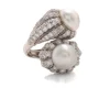 David Webb Rings*Crossover Pearl and Diamond Ring