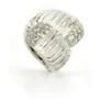 David Webb Rings*Crossover Ring with Vertical Fluting, Crystal