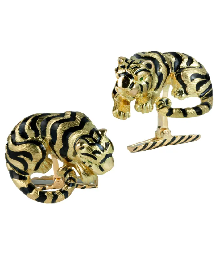 David Webb Cuff Links*Crouching Tiger Cuff Links