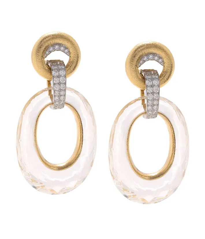 David Webb Earrings*Crystal Hoop Earrings