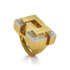 David Webb Rings*Cubist Ring, Hammered 18K Gold
