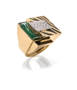 David Webb Rings*Cubist Tiger Stripe Ring