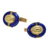 David Webb Cuff Links*Cuff Links, Blue Enamel