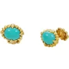 David Webb Cuff Links*Cuff Links, Hammered 18K Gold, Turquoise