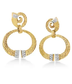 David Webb Earrings*Diamond Hoop Nail Earrings