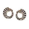 David Webb Earrings*Diamond Round Zebra Earrings
