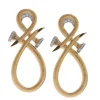 David Webb Earrings*Diamond Tip Infinity Nail Earrings, Hammered 18K Gold