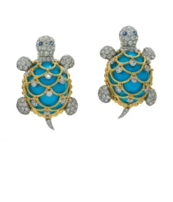 David Webb Earrings*Diamond Turtle Earrings
