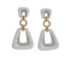 David Webb Earrings*Dinner Bell Earrings, White Enamel