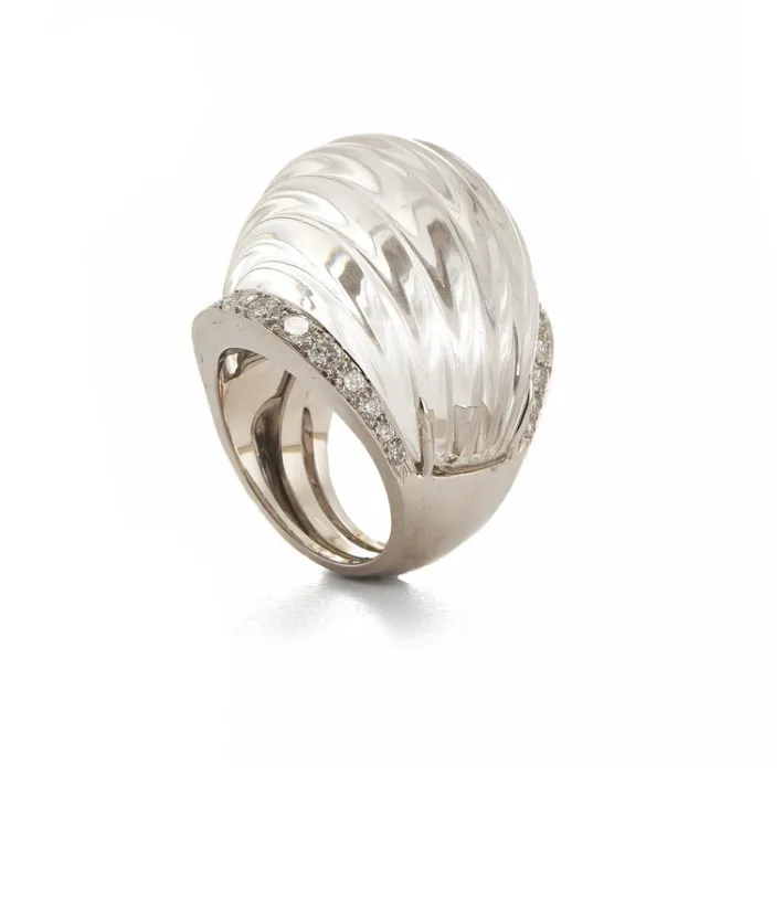 David Webb Rings*Dome Ring, Rock Crystal