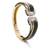 David Webb Bracelets*Double Buckle Bracelet, Black Enamel