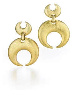 David Webb Earrings*Double Crescent Moon Earrings
