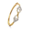 David Webb Bracelets*Double Diamond Bracelet, White Enamel