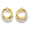 David Webb Earrings*Double Hoop Earrings, Hammered Gold
