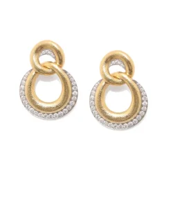 David Webb Earrings*Double Link Earrings, Hammered 18K Gold