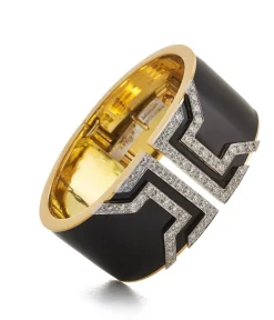 David Webb Bracelets*Electra Cuff, Black Enamel