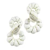 David Webb Earrings*Fancy Hoop Earrings, White Enamel