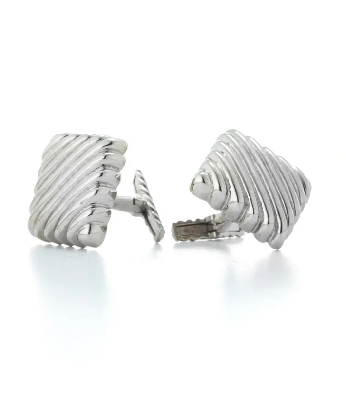 David Webb Cuff Links*Fluted Rectangular Cuff Links