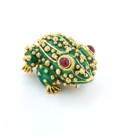 David Webb Brooches*Frog Brooch, Ruby Eyes