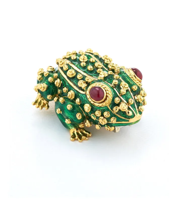 David Webb Brooches*Frog Brooch, Ruby Eyes
