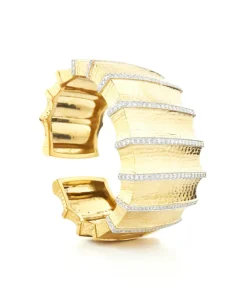 David Webb Bracelets*Furrow Cuff with Diamonds
