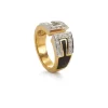 David Webb Rings*Gap Ring, Black Enamel