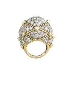 David Webb Rings*Geodesic Dome Ring, Diamonds