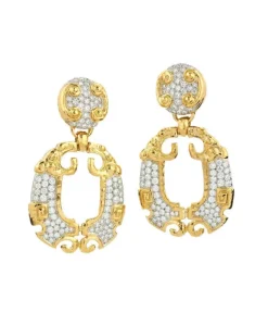 David Webb Earrings*Geometric Lion Earrings