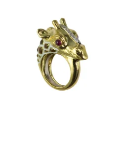 David Webb Rings*Giraffe Ring, Ruby Eyes