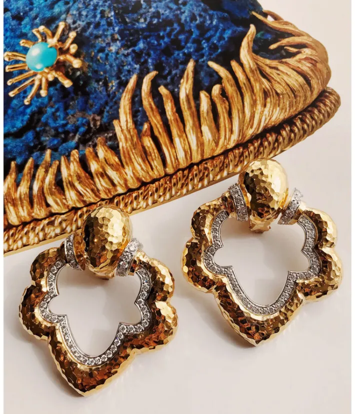 David Webb Earrings*Gothic Doorknocker Earrings