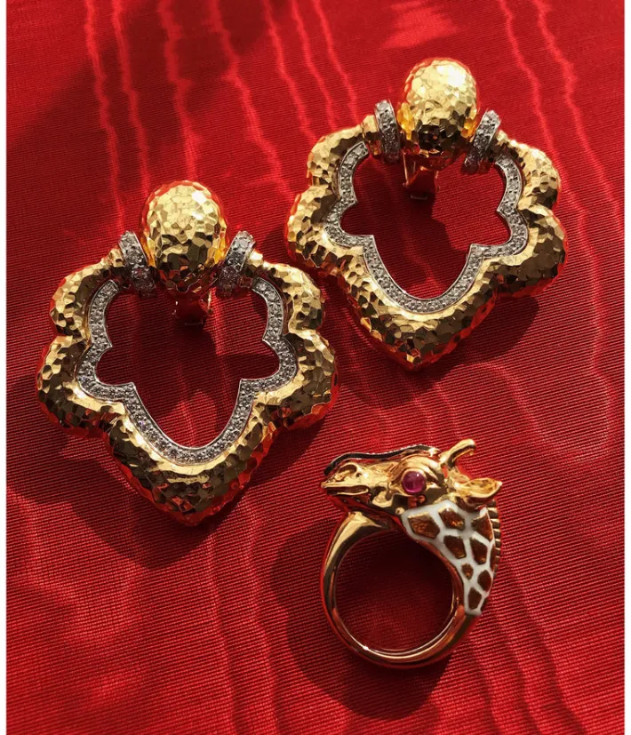 David Webb Earrings*Gothic Doorknocker Earrings